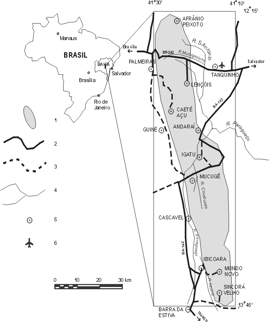 mapa chapada diamantina
